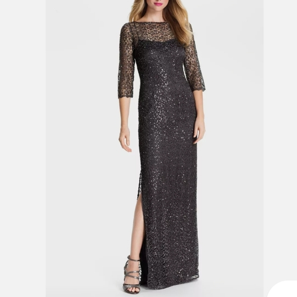 KAY UNGER Navy Evening Gown - Picture 4 of 12